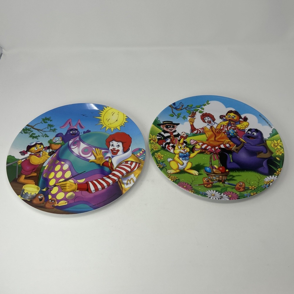 2 Vintage McDonald's Springtime Easter Plastic Collector Plates 1998 & 2000